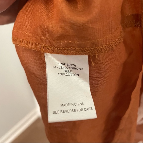 Daniel Rainn Rust Leaf Print Blouse - Picture 5 of 5